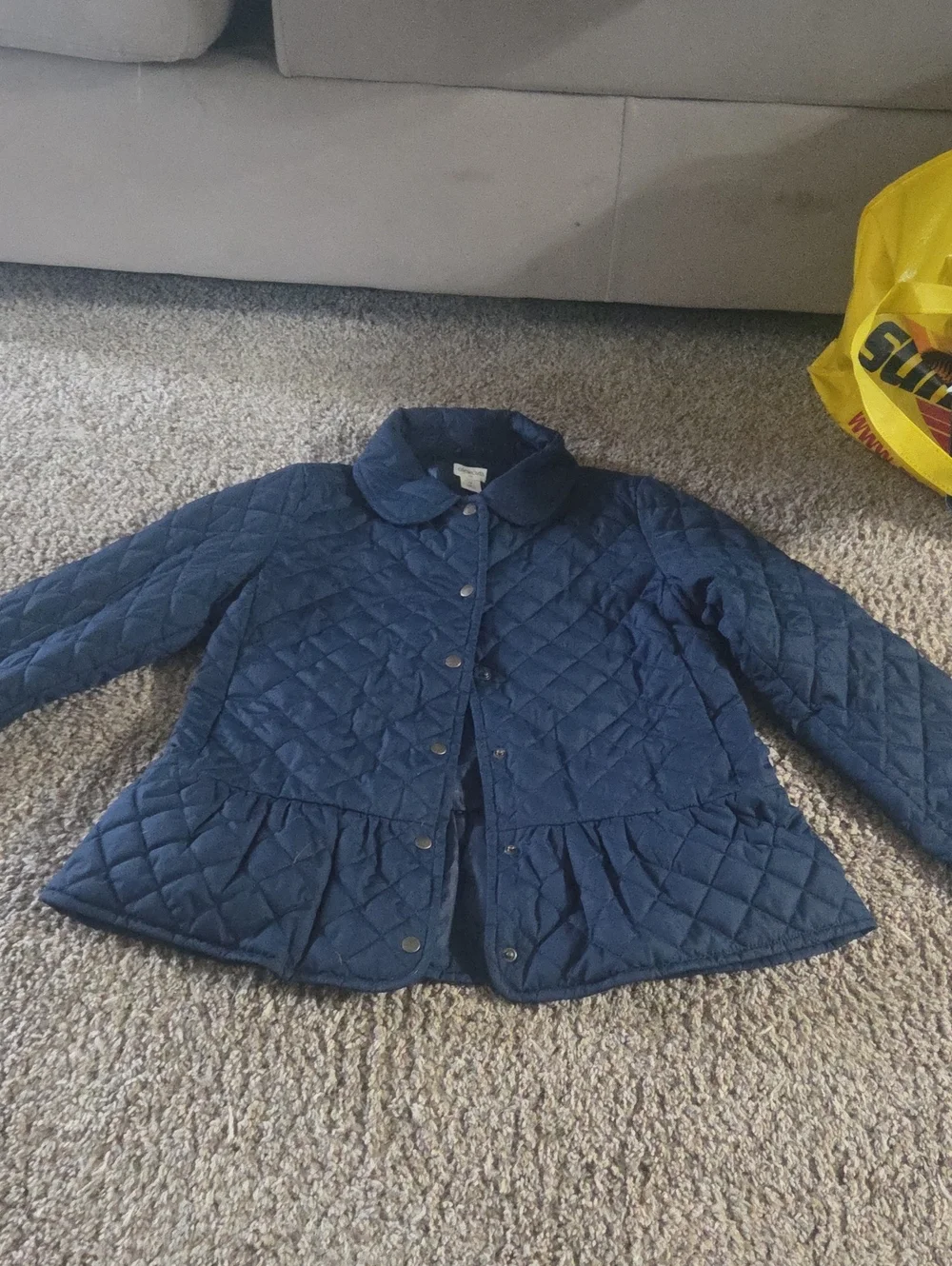 Crewcuts Navy Quilted Peplum Puffer Jacket